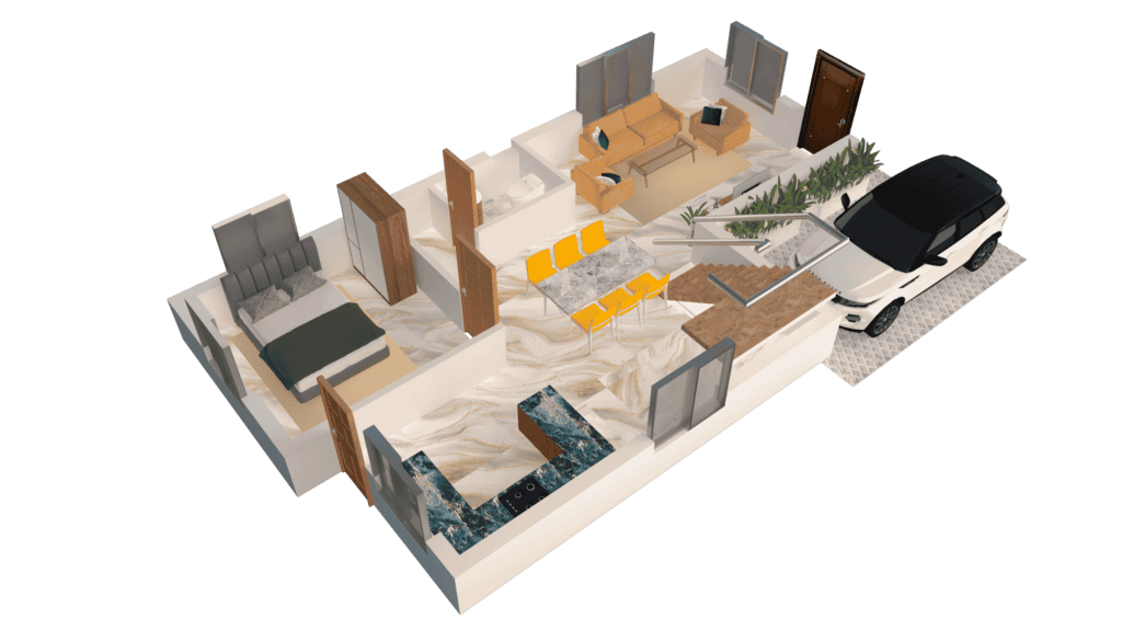 3D plan Ground Floor - 1 View