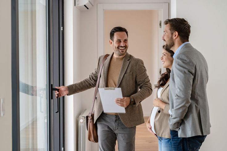 homeowners in their newly built dream home